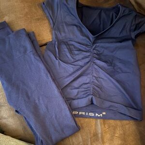 Prism London matching navy blue workout set, activewear